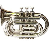 Bousige Pocket Trumpet, Professional mini trumpet Professional B-flat Palm Number Mini Pocket Trumpet Musical Instrument Children Students Beginners To Play