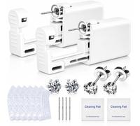 bouti1583 2 Pack Self Ear Piercing Gun Disposable Self Ear Piercing Gun Kit Safety Ear Piercing Gun Kit Tool - 5mm Crystal