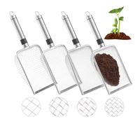 BOUTICOL Set of 4 Stainless Steel Garden Sieve Inserts Diameter 2,2,8,3.8,5 mm Fine Compost Sieve with Handle Garden Sieve for Soil Sand Sieve Sieve Earth Sieve Stones Weeds Rust Proof