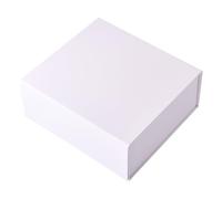 Boutigem 1 Pcs White Rectangle Paper Present Box 20x18.2x8.3 cm Foldable Present Packing Box with Glossy Finish for Party Wedding Birthday Christmas