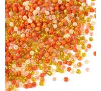 Boutigem 100g Orange & Yellow Glass Seed Beads 4mm Round Tiny Pony Beads Bulk for Necklace Bracelet Jewelry Making