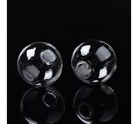 Boutigem 100pcs Clear Blown Glass Globe Beads Round Ball Bottles Beads 10mm for Stud Earring Necklace Craft DIY Making with 3~5mm Half Hole
