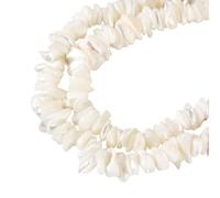 Boutigem 110Pcs Natural Freshwater Shell Beads Strands White Nugget Shape Trochus Shell Beads for Summer Beach Necklace Bracelet Jewelry Making