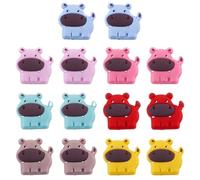 Boutigem 14Pcs Cute Animal Silicone Focal Beads Hippo Silicone Beads for Jewelry Making Pen Decor DIY Crafts