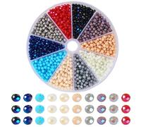 Boutigem 1500 Pcs Faceted Glass Beads Rondelle Crystal Beads 4x3mm Small Mini Loose Spacer Bead Half Rainbow Plated for Crafting DIY Bracelet Necklace Jewelry Making