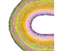 Boutigem 1500Pcs Transparent Glass Beads AB Color Plated Faceted Bicone Crystal Beads for Bracelet Necklace Jewelry Making
