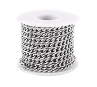 Boutigem 16.4 Feet Aluminium Curb Chains Unwelded Twisted Chain Metal Chunky Chain Link 7x5x1.5mm for DIY Necklace Jewelry Making