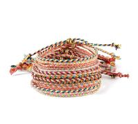 Boutigem 16Pcs Adjustable Braided Cords Bracelets for Women Adjustable Friendship Bracelets Knotting Wrist Bracelet for Couple Men Women Valentines Bracelet Jewellery Making