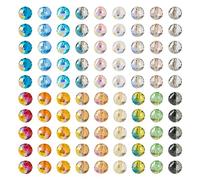 Boutigem 180Pcs Rainbow Color Electroplate Glass Beads 8mm Faceted Round Crystal Beads for Necklace Bracelet Earring Jewelry Making