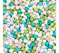 Boutigem 200g Colorful Tiny Glass Seed Beads Bulk 4mm Small Craft Pony Beads for Necklace Bracelet Earring Jewelry Making DIY Crafts
