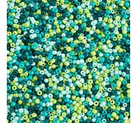 Boutigem 200g Green Glass Seed Beads 2mm Round Tiny Pony Beads Bulk for Necklace Bracelet Earring Jewelry Making DIY Crafts