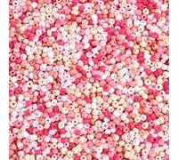 Boutigem 200g Pink Glass Seed Beads Set 2mm Craft Pony Beads Hair Beads for Necklace Bracelet Earring Jewelry Making DIY Crafts