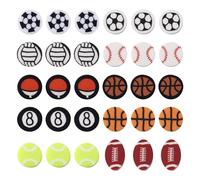 Boutigem 200Pcs Sport Ball Beads Colorful Baseball Basketball Football Rugby Clay Beads for Jewelry Making DIY Crafts
