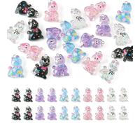 Boutigem 20Pcs Resin Cat Charms Cute Cartoon Kitten Pendants with Glitter Power Pet Animal Dangle Charms Lovely Cat Hang Ornament for DIY Crafts Earring Necklace Keychain Jewelry Making