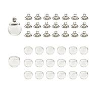 Boutigem 20pcs Round Mechanized Blown Glass Globe Beads 16mm Clear Mini Wish Beads for Jewelry Making DIY Pendant Keychains Bags Decor