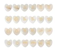 Boutigem 24Pcs Love Heart with Constellation Shell Beads Natural White Shell Beads for Summer Necklace Bracelet Jewelry Making DIY Crafts