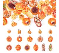 Boutigem 30Pcs Resin Bread Pendants Simulation Bread Charms