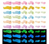Boutigem 36Pcs Glow in The Dark Worm Figurines Luminous Worm Charms Mini Resin Caterpillar Animals Ornament for Garden Micro Landscape Aquarium Flowerpot Dollhouse Decoration Decor
