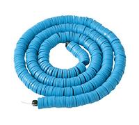 Boutigem 380Pcs Flat Round Polymer Clay Beads 6mm Disc Heishi Slice Loose Beads for Necklace Bracelet Jewelry Making, Dodger Blue