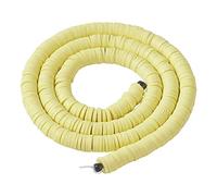 Boutigem 380Pcs Flat Round Polymer Clay Beads 6mm Handmade Heishi Jewelry Making Beads for Bracelet Necklace Making, Champagne Yellow