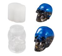 Boutigem 4 Pcs Skull Silicone Mold, 3D Skull Resin Casting Molds Halloween Home Decor Ornament Party Supplies Wall Hanging for DIY Art Craft