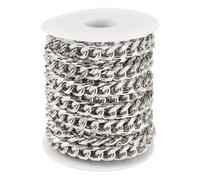 Boutigem 5M Faceted Aluminum Curb Chains Unwelded Twisted Chain Chunky Metal Chains Link Bulk 12x9x3.5mm for DIY Bracelet Necklace Jewelry Making Crafts
