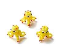 Boutigem 5pcs Handmade Octopus Lampwork Beads Cute Ocean Theme Bead for Jewelry Making DIY Bracelet Necklace Earring Decor Accessories Gifts, B Yellow Octopus