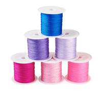 Boutigem 6 Rolls Nylon String, 0.4mm Nylon Trim Cord Beading Thread Chinese Knot Making Christmas Tree Ornament Hair Home Decor Craft Braided for Women, DIY Friendship Bracelet, Necklace