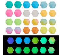 Boutigem 72Pcs Luminous Silicone Beads Glow in The Dark Hexagon Beads Colorful Loose Silicone Beads Bulk 14mm for Jewelry Making DIY Crafts