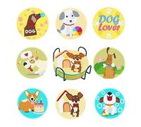 Boutigem 8Pcs Dog Diamond Painting Cup Mat Kits Cute Pet Aniaml Pattern Diamond Painting Coasters with Holder for DIY Cup Mat Home Craft Decor Making