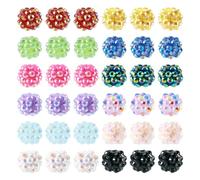 Boutigem 96Pcs Pave Disco Ball Beads 12mm Crystal Rhinestone Beads Round Chunky Loose Spacer Beads for Jewelry Making