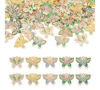 Boutigem Enamel Butterfly Charms Colorful Insect Animal Metal Charms Assorted Flying Butterflies Dangle Pendants Cute Hang Ornament for DIY Crafts Jewelry Making, Enamel, No Gemstone