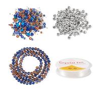 Boutigem Friendship Bracelet Making Kit with Glass Seed Beads 8mm Blue Clay Beads Bracelet Making Kit for Adults Letter Bead for Jewelry Making DIY Crafts Gift Supplies 1 Bag