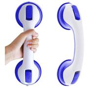 Boutihao 2 Pack Suction Bathroom Grab Rails, Shower Handle, Bath Safety Grab Bar with Strong Hold Suction Cup, Portable Mobility Aids Safety Handle for Bathroom Children, Dark Blue