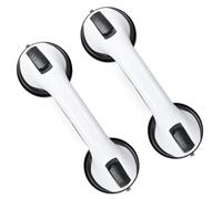 Boutihao 2 Pack Suction Bathroom Grab Rails, Shower Handle, Hand Rail for Disabled, Bath Safety Grab Bar with Strong Hold Suction Cup, Portable Mobility Aids Safety Handle for Bathroom Children, Black