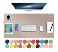 Boutilon Leather Desk Mat,Desk Pad,Desktop mat,Waterproof Desk Mat for Desktop, Desk Mat for Keyboard and Mouse,Leather Mouse Pad Protector for Office and Home,90 * 43cm (L Champagne) BN21