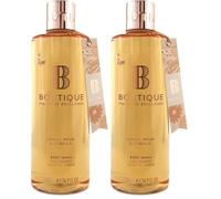 Boutique Amber, Musk & Vanilla Fragrance Refreshing Body Wash 500ml - Relaxing Blend of Essential Oils - Vegan and Cruelty Free, No SLS or Parabens - Made In England (Pack of 2)