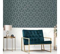 Boutique Asscher Geometric Teal Wallpaper