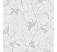 Boutique Belle Floral White/Silver Wallpaper | Paste the Wall | White Floral | Eco-Friendly