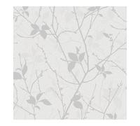 Boutique Belle Geometric White/Silver Wallpaper in White | Size: 10000mm x 520mm Boutique White 10000mm x 520mm