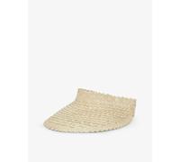 Boutique Bonita Womens Cream Chevron-pattern Woven Visor Hat