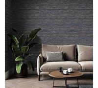 Boutique Chunky Horizontal Weave Textured Wallpaper Metallic