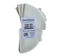 .boutique Coffee Filter Cones, COMPOSTABLE, Biodegradable White Paper, Size V01, Compatible with Hario, 80