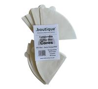 .boutique Coffee Filter Cones, COMPOSTABLE, Biodegradable White Paper, Size V02, Compatible with Hario, 80