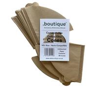 .boutique Coffee Filter Cones, COMPOSTABLE, Unbleached Paper, Size V01, Compatible with Hario, 80