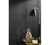 Boutique Crocodile Black Wallpaper Black