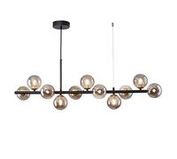 Boutique Decoration Globe Chandelier Linear Chandeliers Pendant Lights Molecular Ceiling Hanging Lighting 11-Light Mid Century Chandelier for Living Room Dining Room Farmhouse,Hanging Light(Smoke Gra