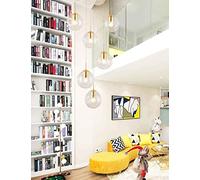 Boutique Decoration Minimalist Staircase Long Chandelier Multi Lights Creative Living Room Loft Chandelier Duplex Hollow Hotel Villa Stairwell High Ceiling Pendant Light Clear Glass