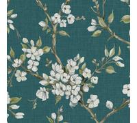 Boutique Eliza Teal Smooth Wallpaper Sample