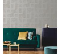 Boutique Gilded Greek Key Pearl Geometric Wallpaper (WAS 26.99)